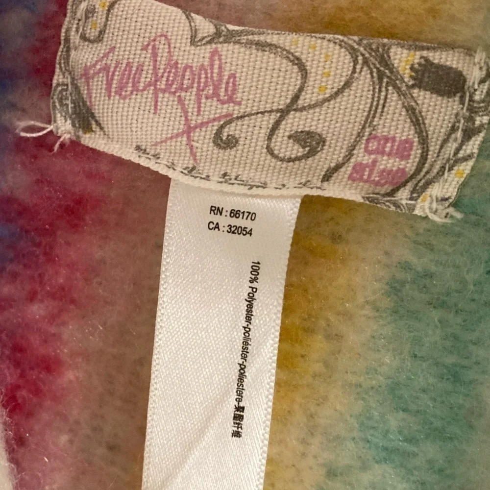 Free People Fringe Throw Blanket Ivory Multi